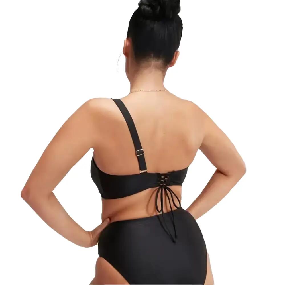 Haut De Maillot De Bain Uni Et Asymétrique Femme (Noir) 3/7