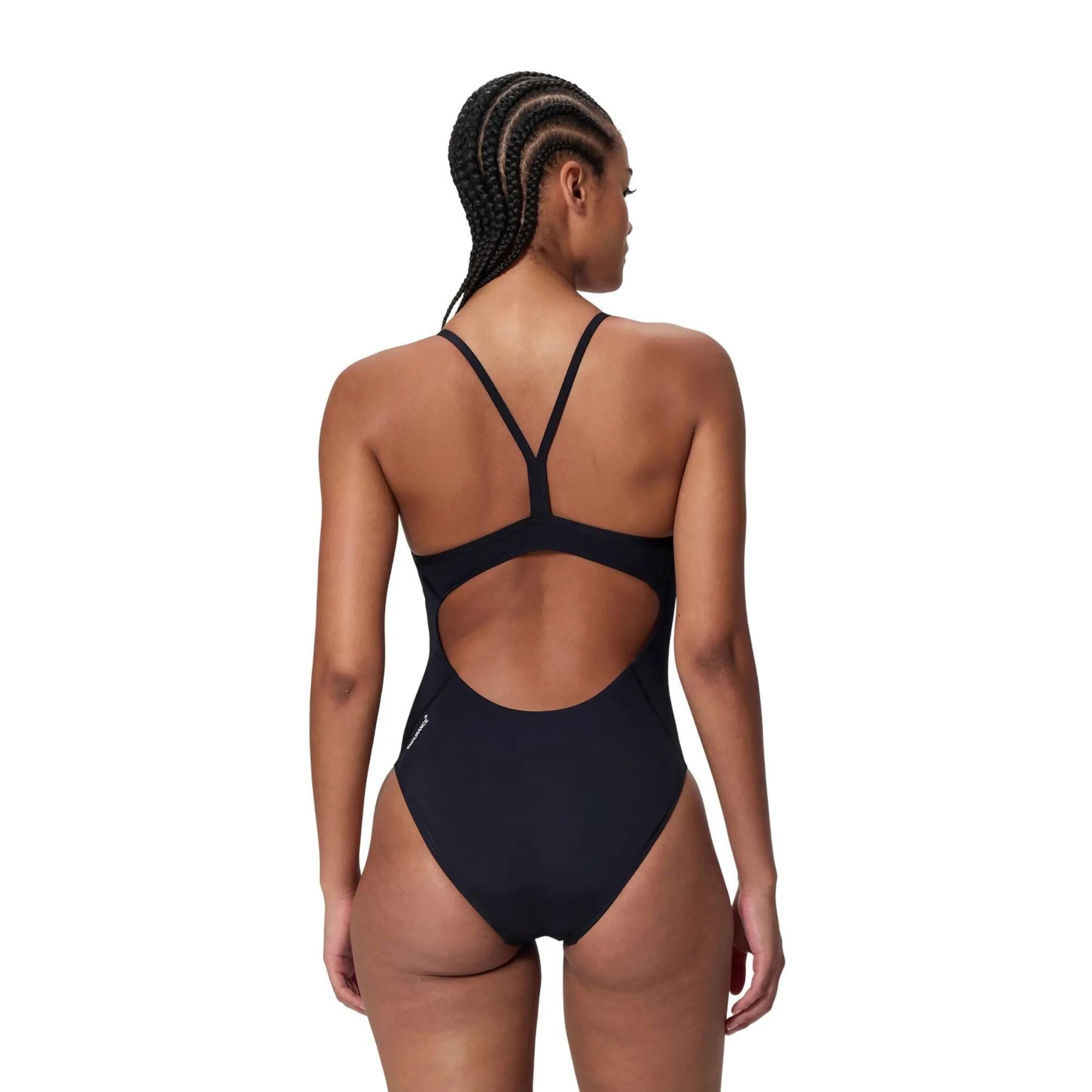 Badeanzug für , Dünner Riemen, Endurance+ Damen Schwarz 4/7