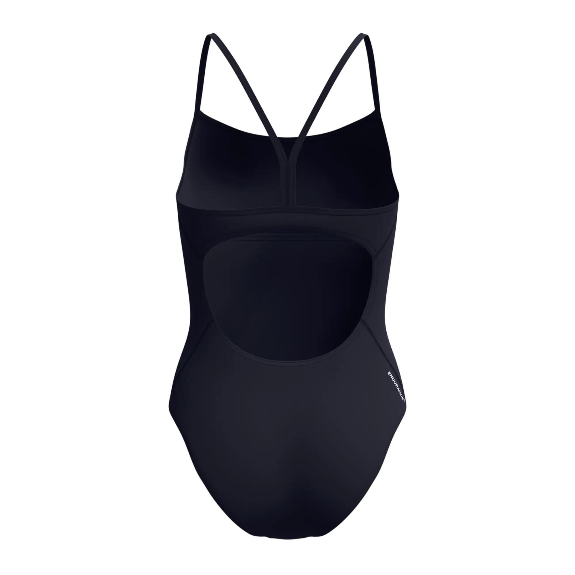 Badeanzug für , Dünner Riemen, Endurance+ Damen Schwarz 3/7