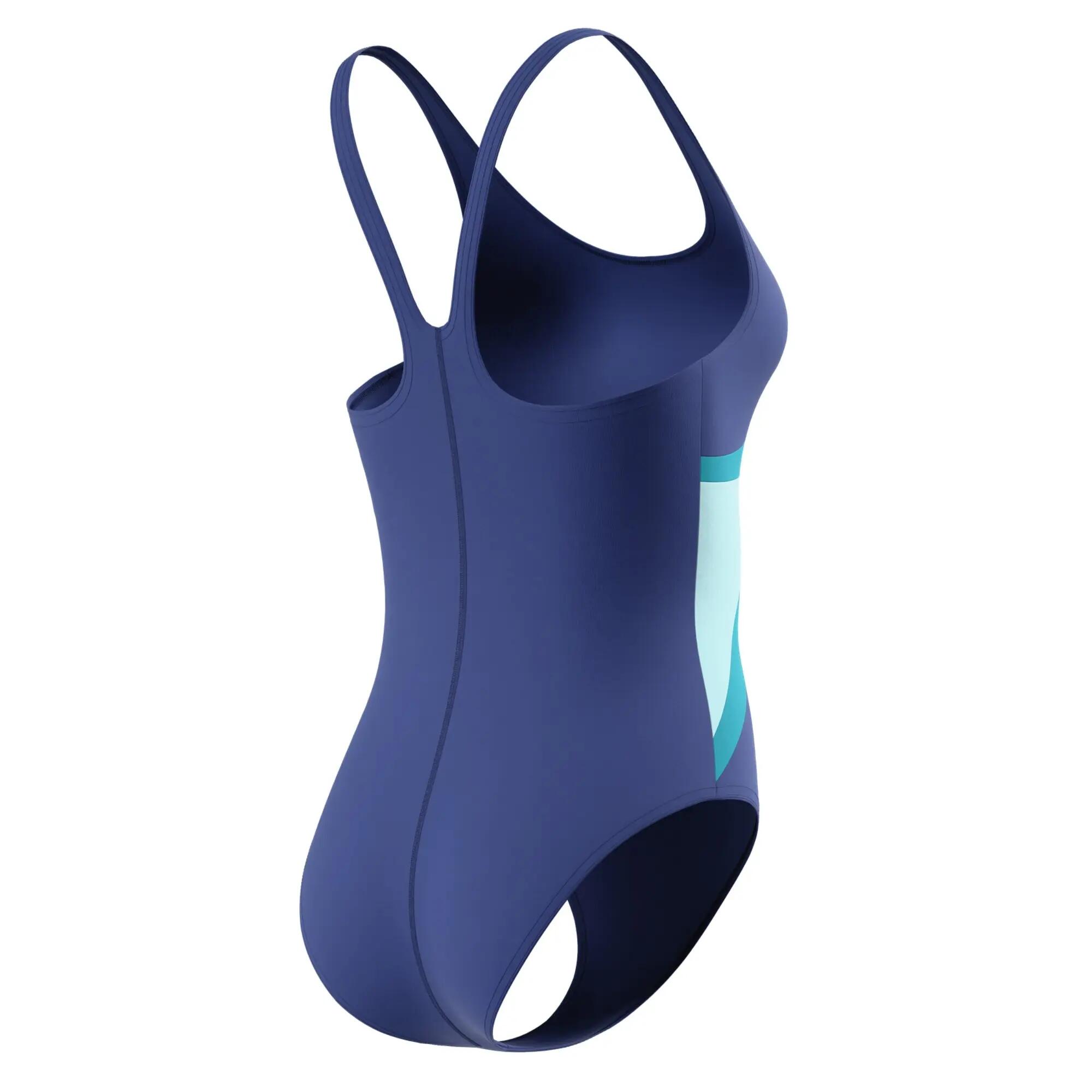Hyperboomeendelig zwempak voor dames met vlinderrug (Blauw/Groen) 6/7