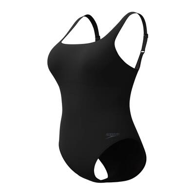 Speedo vormgevend contour eclipse-zwempak met print - zwart
