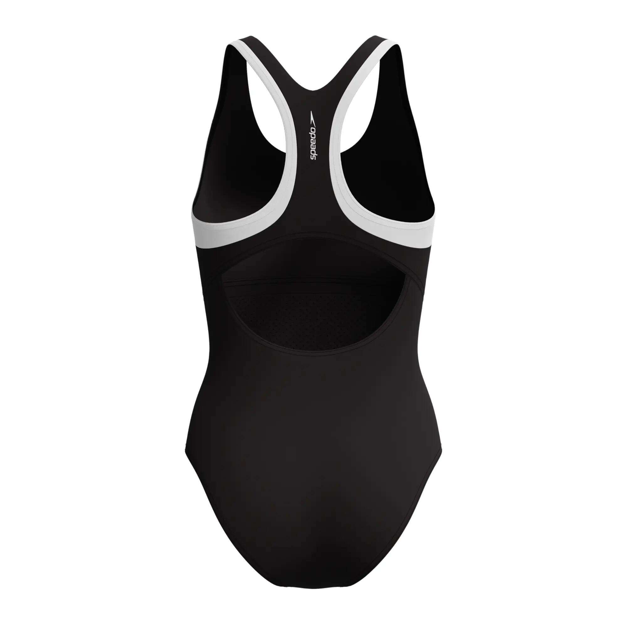 Maillot De Bain 1 Pièce Dos Nageur Motif/style Blocs De Couleurs Femme (Noir) 2/5