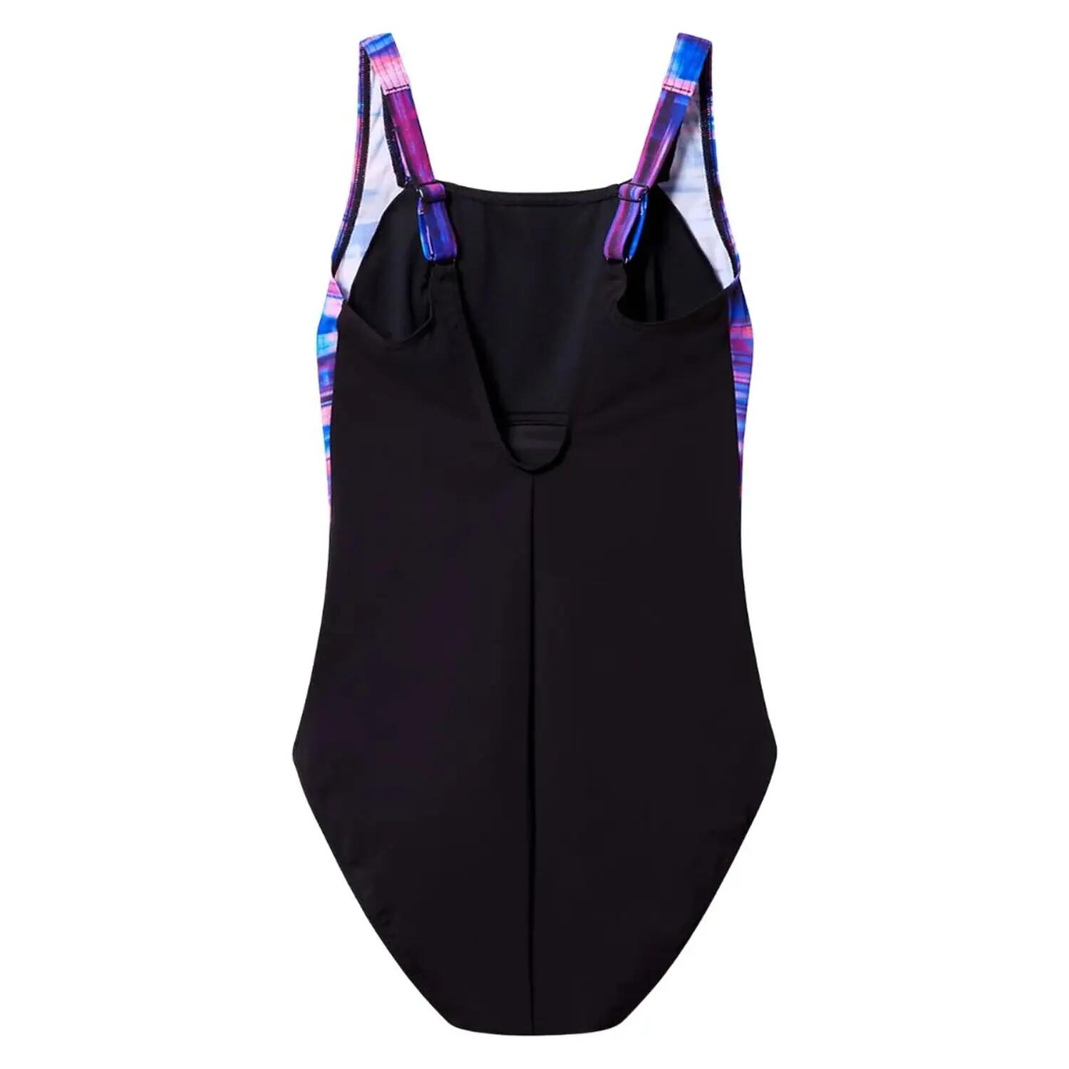 Luna Lustreeendelig zwempak met vervormd patroon voor dames (Zwart) 3/7