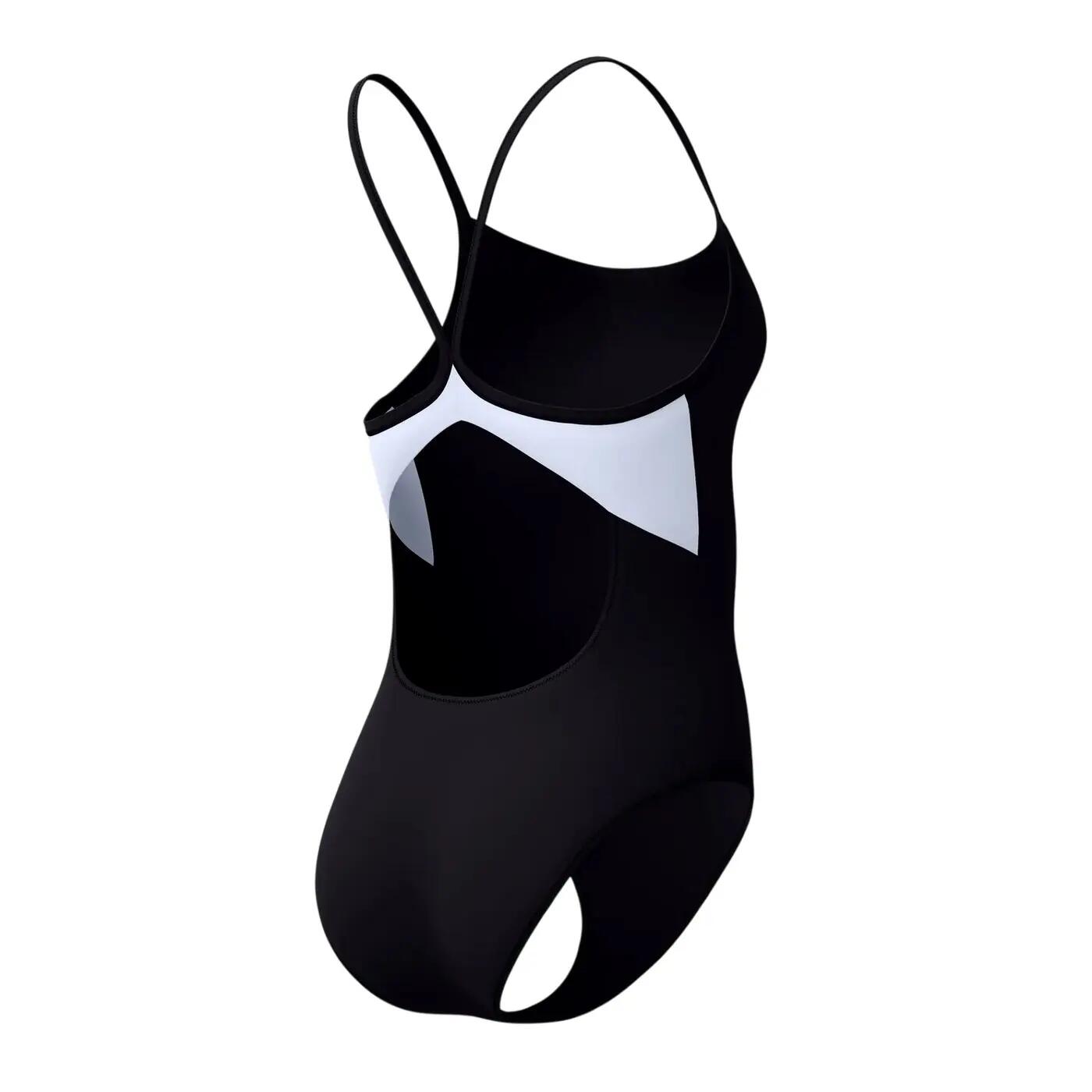 Maillot De Bain 1 Pièce Motif/style Bicolore Femme (Noir) 3/7