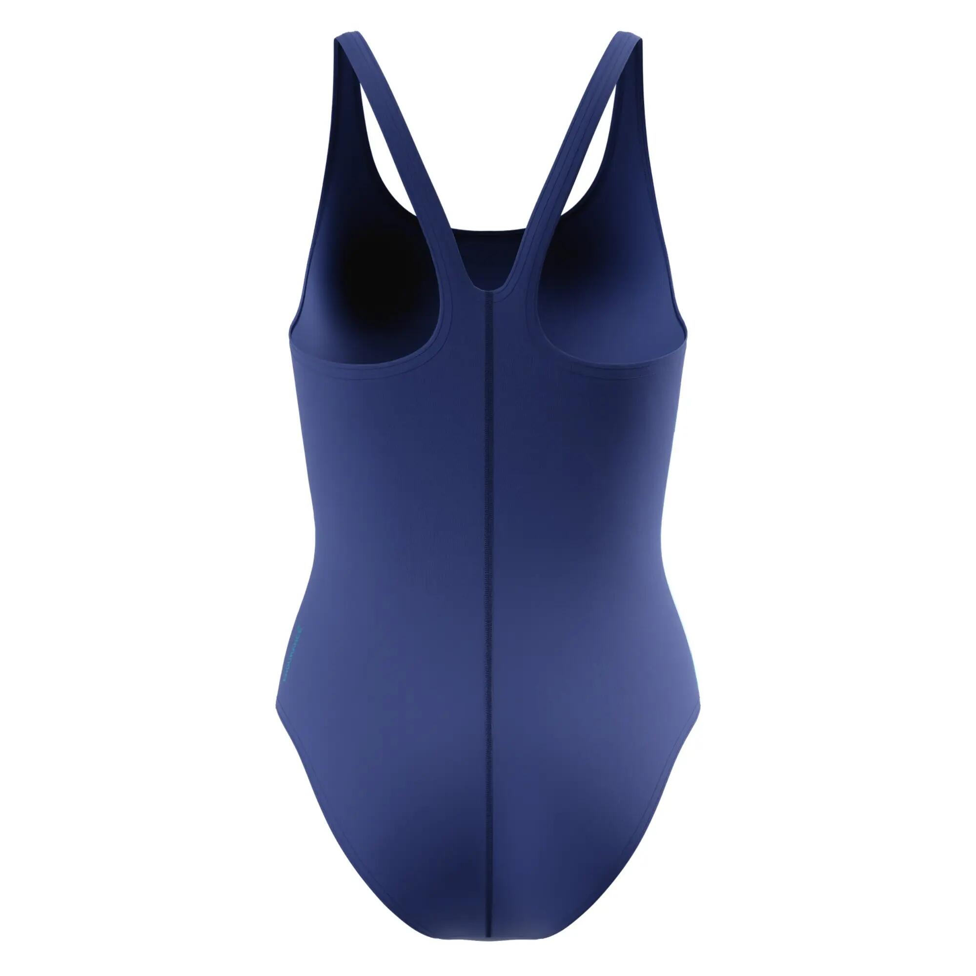 Hyperboomeendelig zwempak voor dames met vlinderrug (Blauw/Groen) 2/7