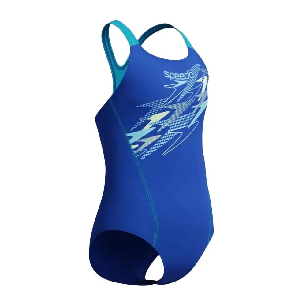 Maillot De Bain 1 Pièce Motif/style Logo MEDALIST Fille (Bleu Imprimé) 4/5