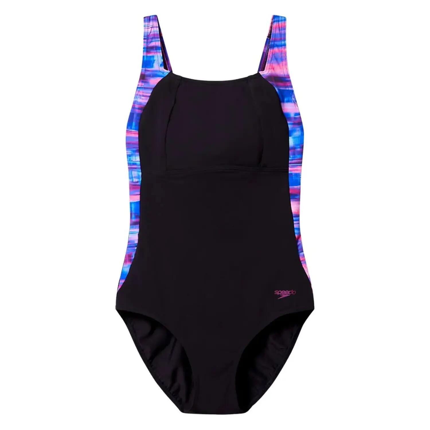 Luna Lustreeendelig zwempak met vervormd patroon voor dames (Zwart) 2/7