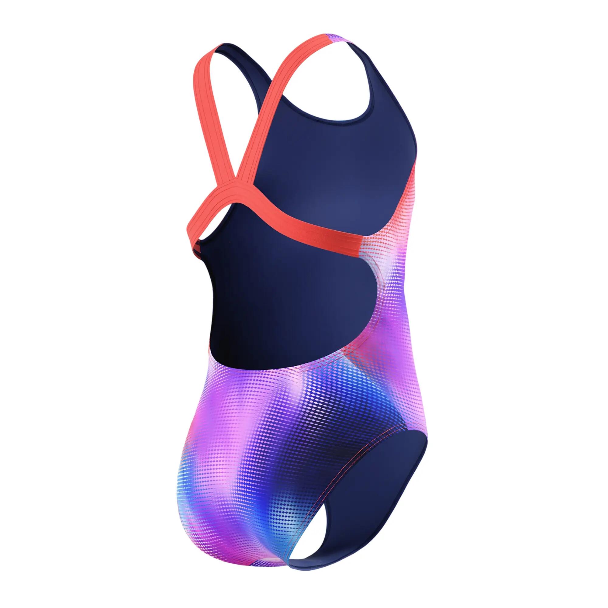 Eéndelig badpak met allover print voor meisjes (Roze) 4/4