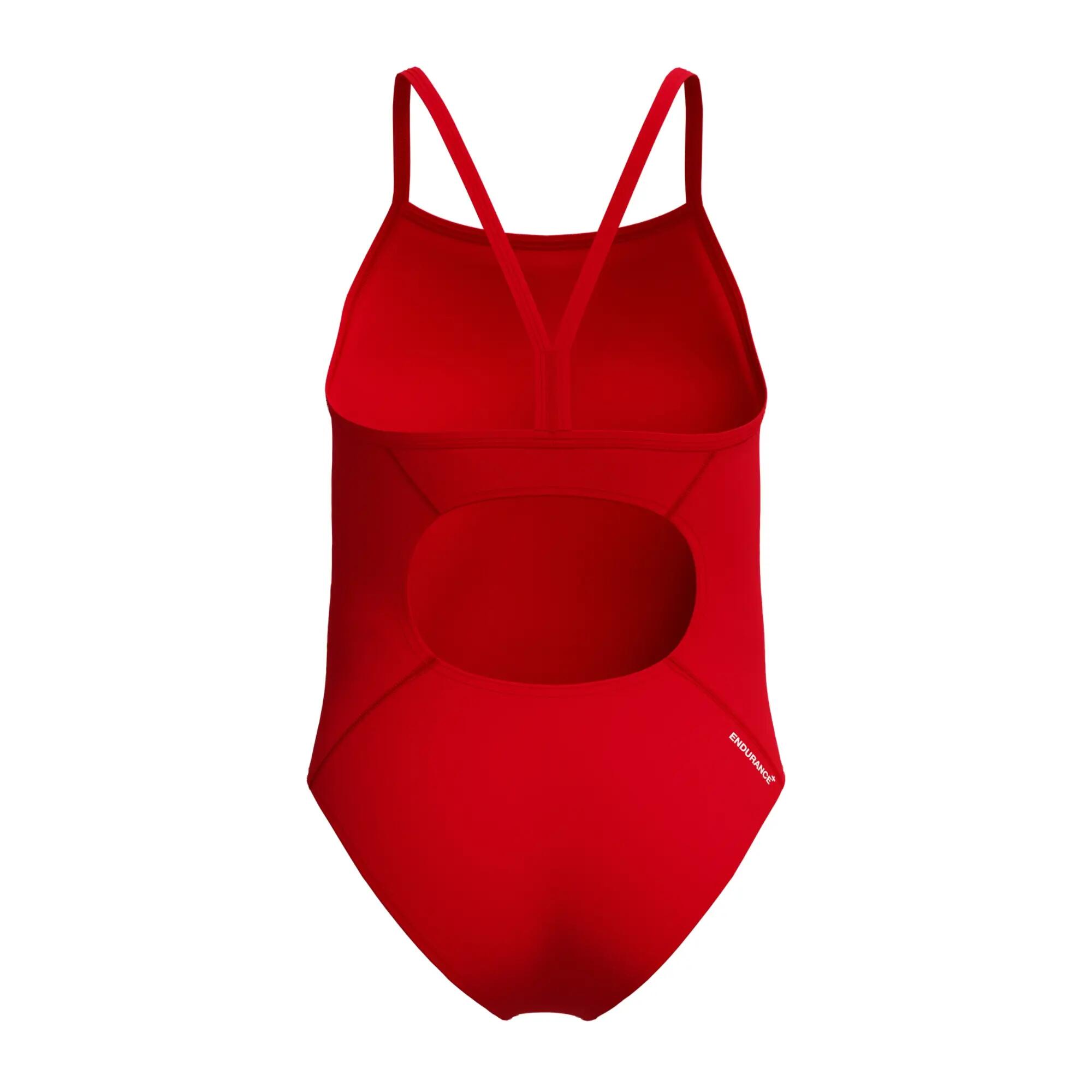 Speedo Girls Endurance+ Logo Thinstrap Swimsuit - Red - 8Y 2/6