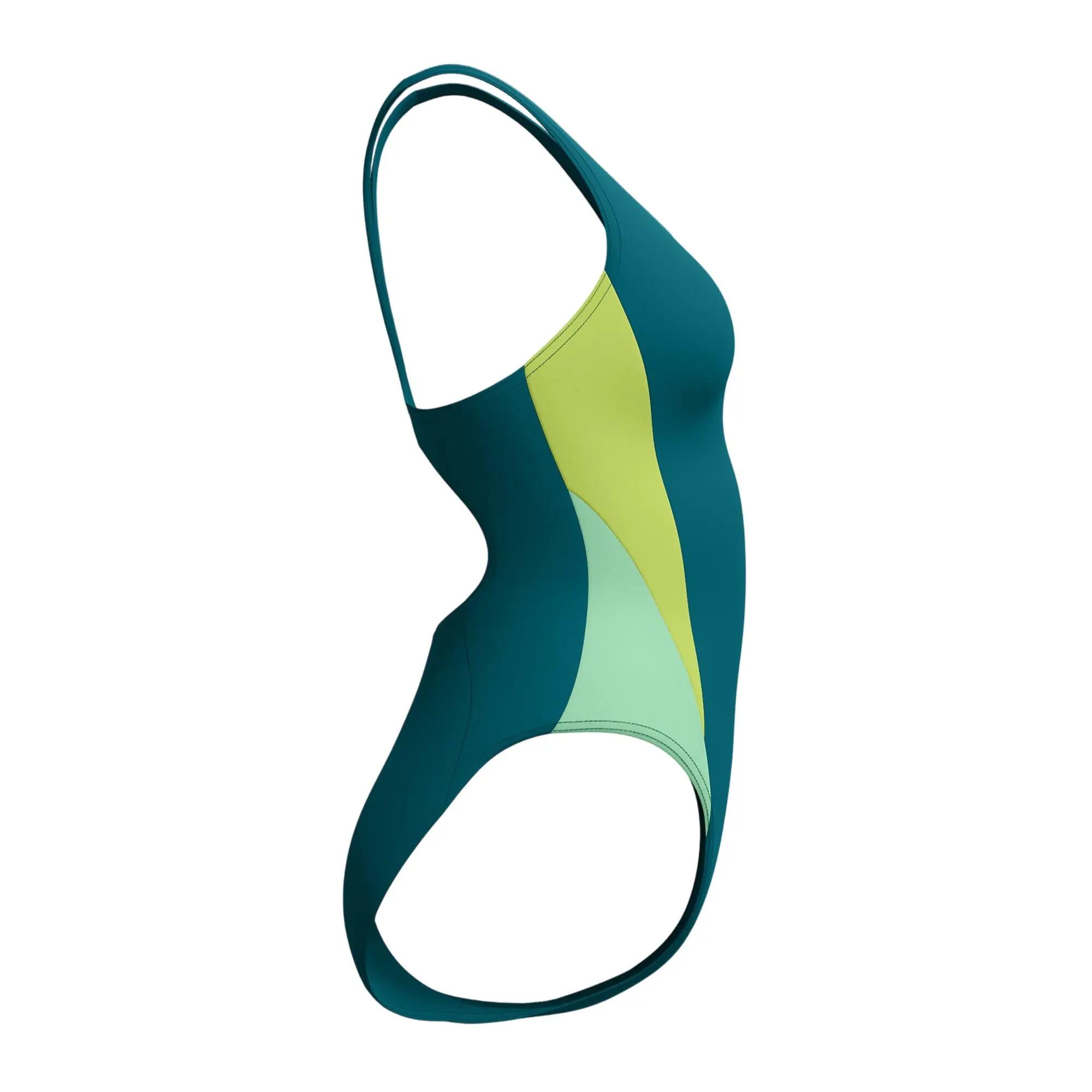 Maillot De Bain 1 Pièce Dos Nageur Motif/style Blocs De Couleurs Femme (Vert / 4/7
