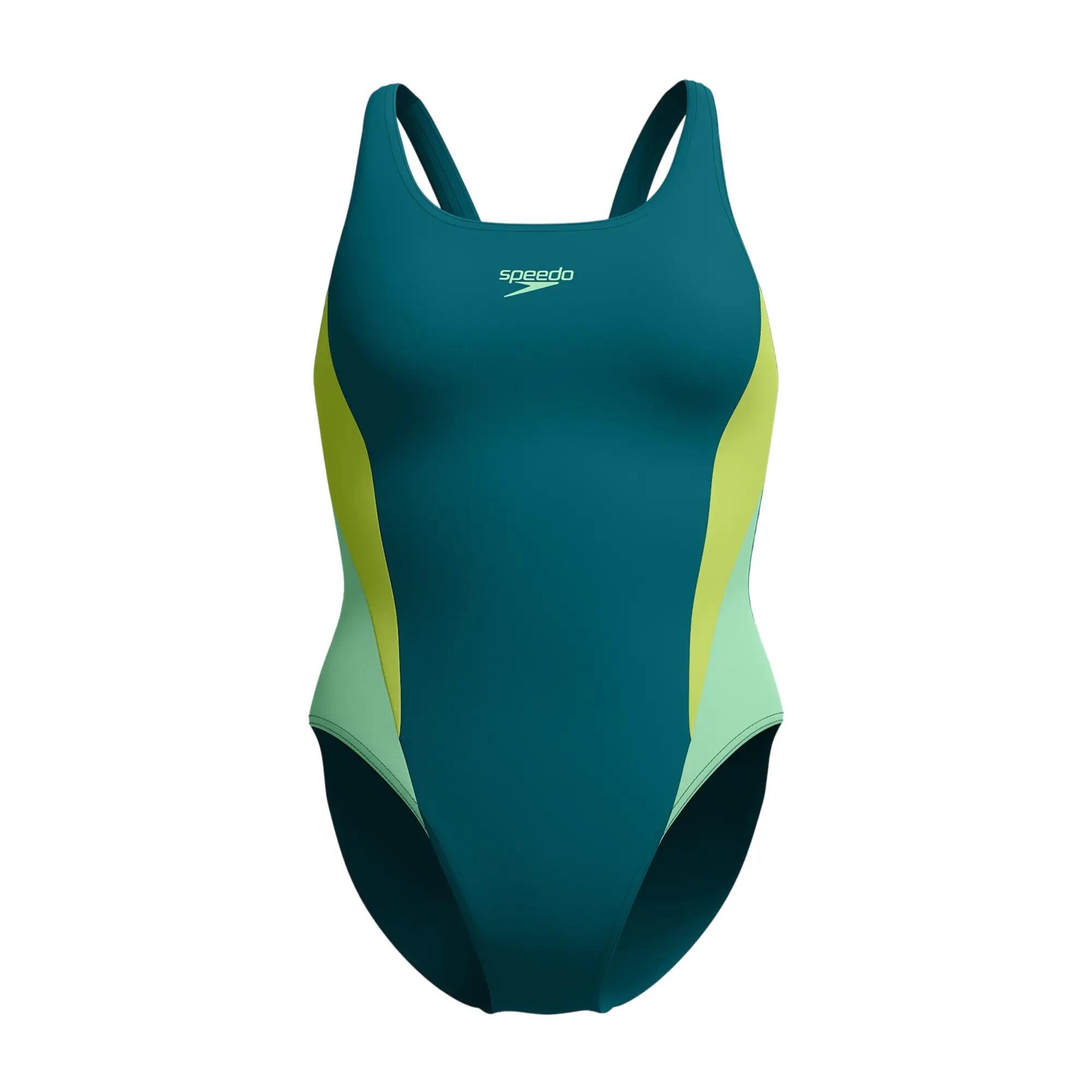Maillot De Bain 1 Pièce Dos Nageur Motif/style Blocs De Couleurs Femme (Vert / 2/7