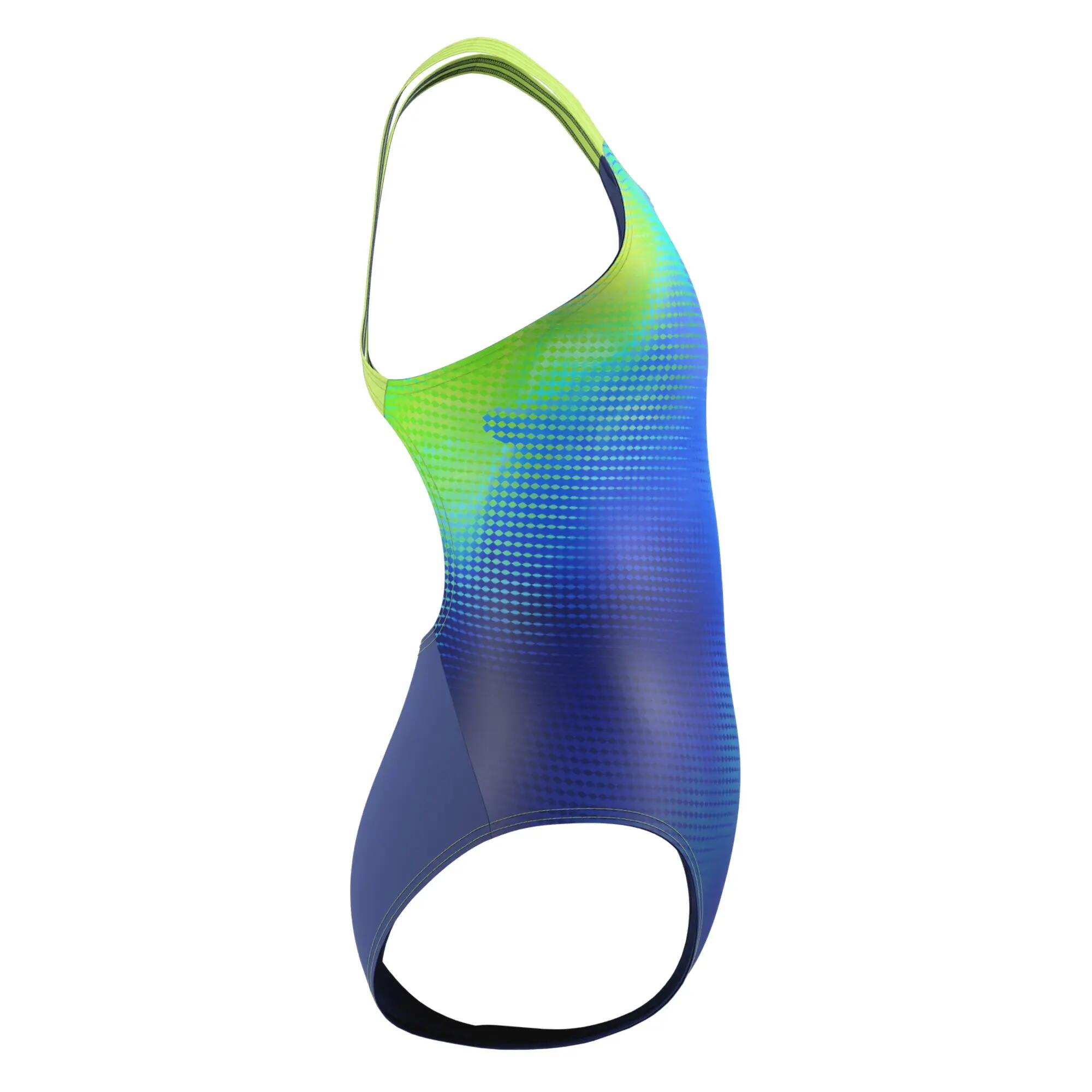 Bañador Entero de Una Pieza Diseño Impreso Niñas Azul, Verde 3/6