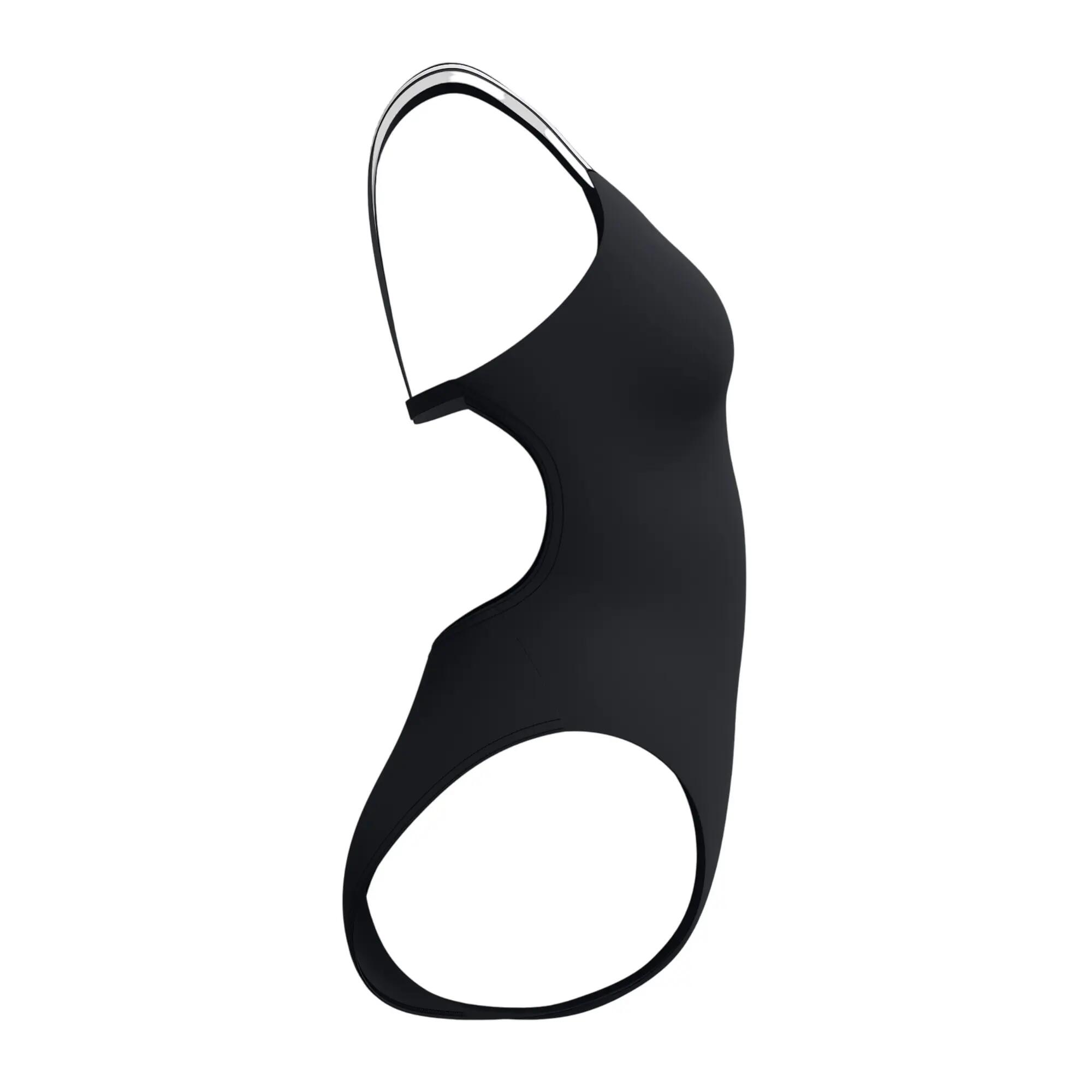 Maillot De Bain 1 Pièce Dos Découpé En V ACTIVE Femme (Noir) 3/7