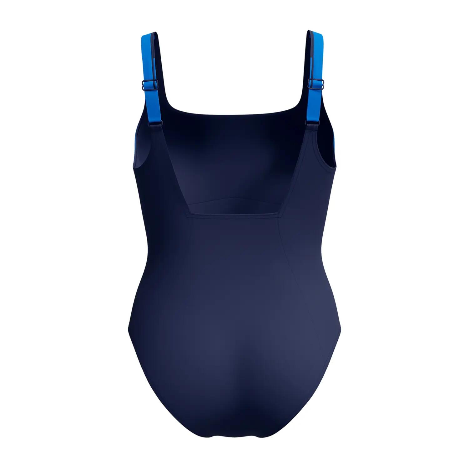 Maillot De Bain 1 Pièce Bicolore Motif/style Contour ECLIPSE Femme (Bleu) 3/7
