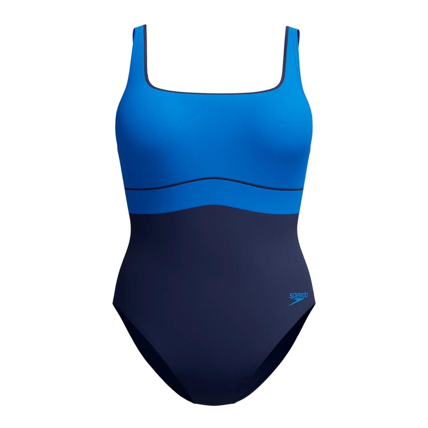 Maillot De Bain 1 Pièce Bicolore Motif/style Contour ECLIPSE Femme (Bleu) 2/7