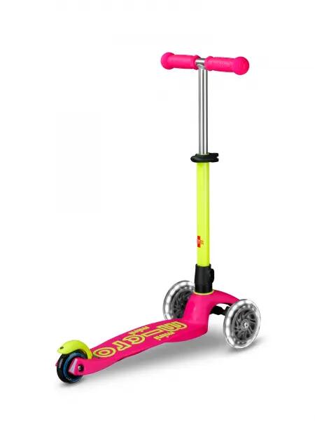 Trottinette enfant 3 roues - Mini  Deluxe Néon LED - Flamingo Yellow 5/7