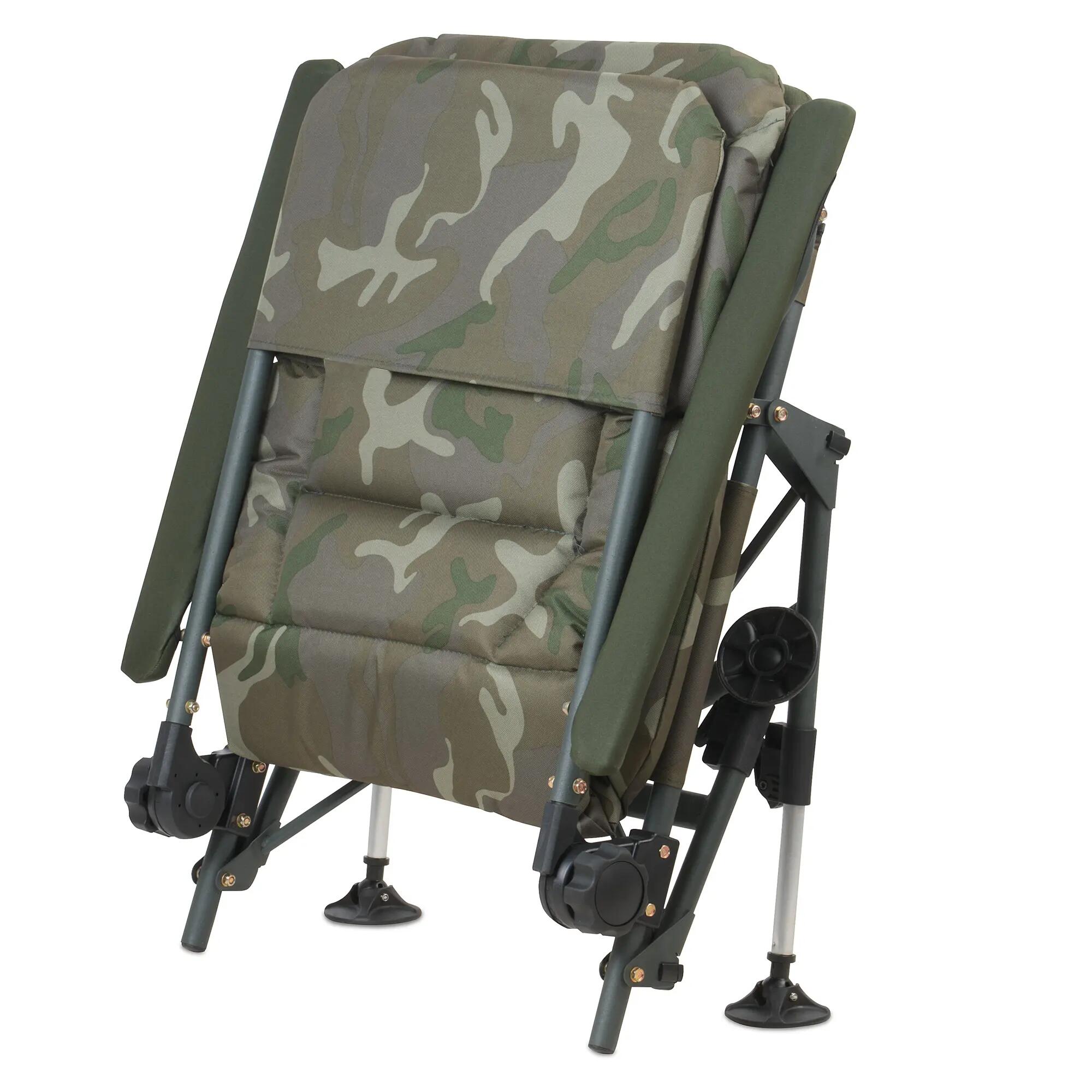 Angelstuhl, Camouflage olivgrün, Höhenverstellbarer und Faltbarer Campingstuhl 8/10