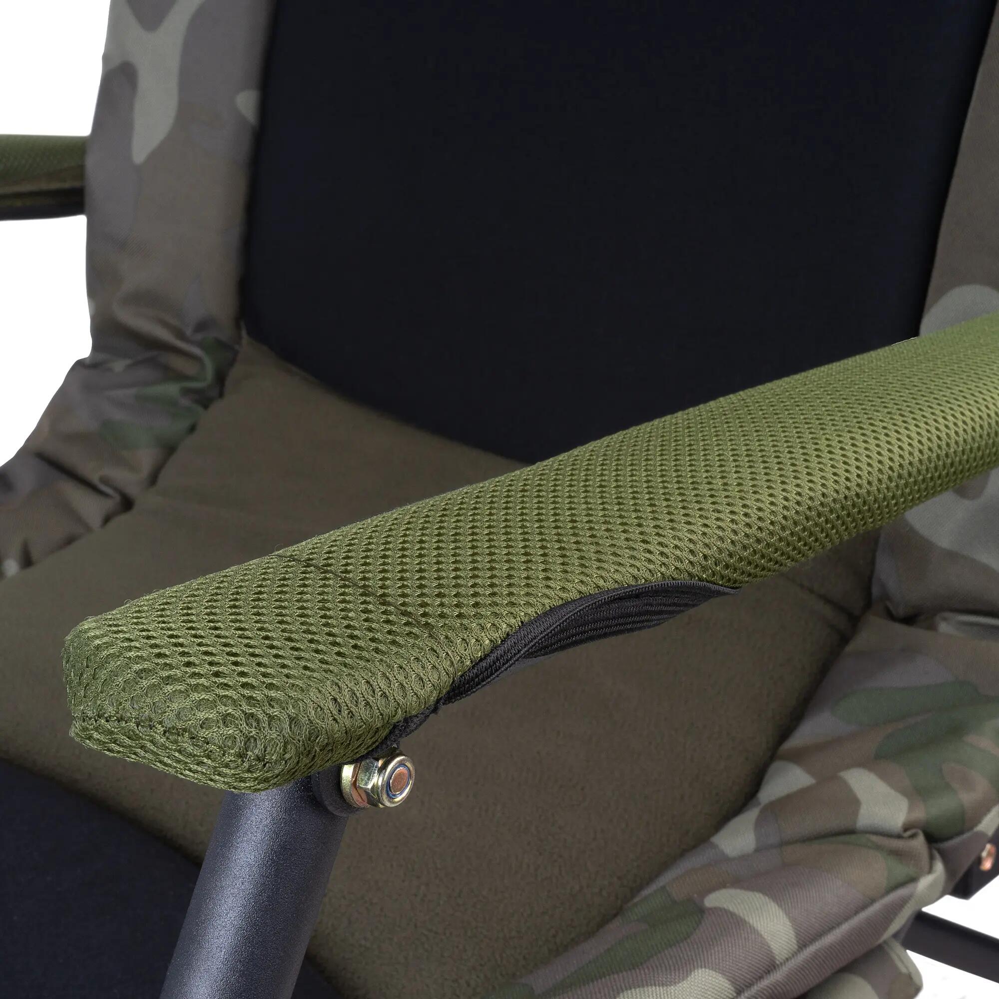 Angelstuhl, Camouflage olivgrün, Höhenverstellbarer und Faltbarer Campingstuhl 9/10