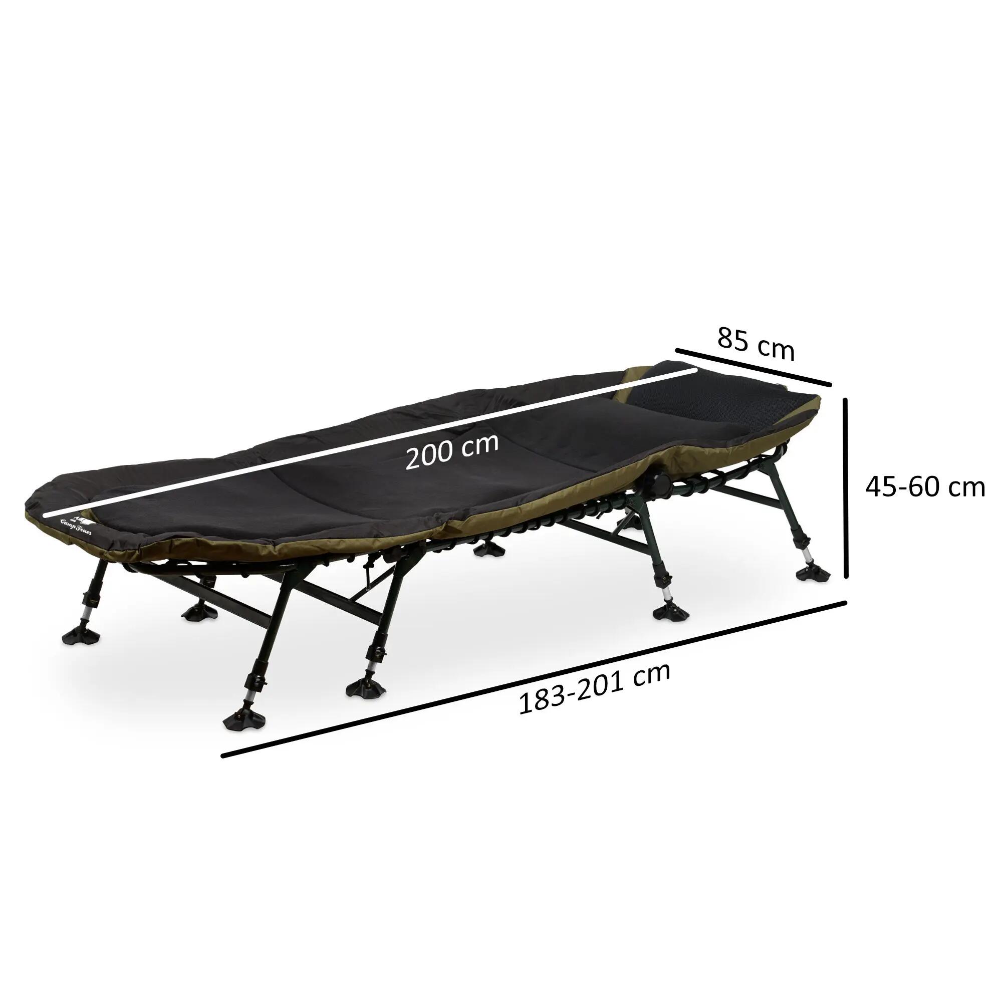 Karpfenliege XXL | 210 x 85 x 45-60 cm | Komfortable Liege für den Angelausflug 3/9