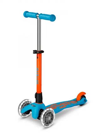 Trottinette enfant 3 roues - Mini Deluxe Néon LED - Sunset Orange