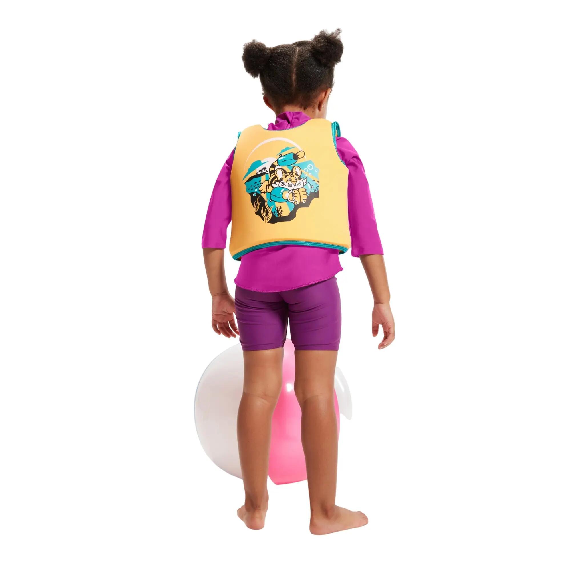 Bambini Tigre Gilet Da Bagno Speedo Arancio 4/5