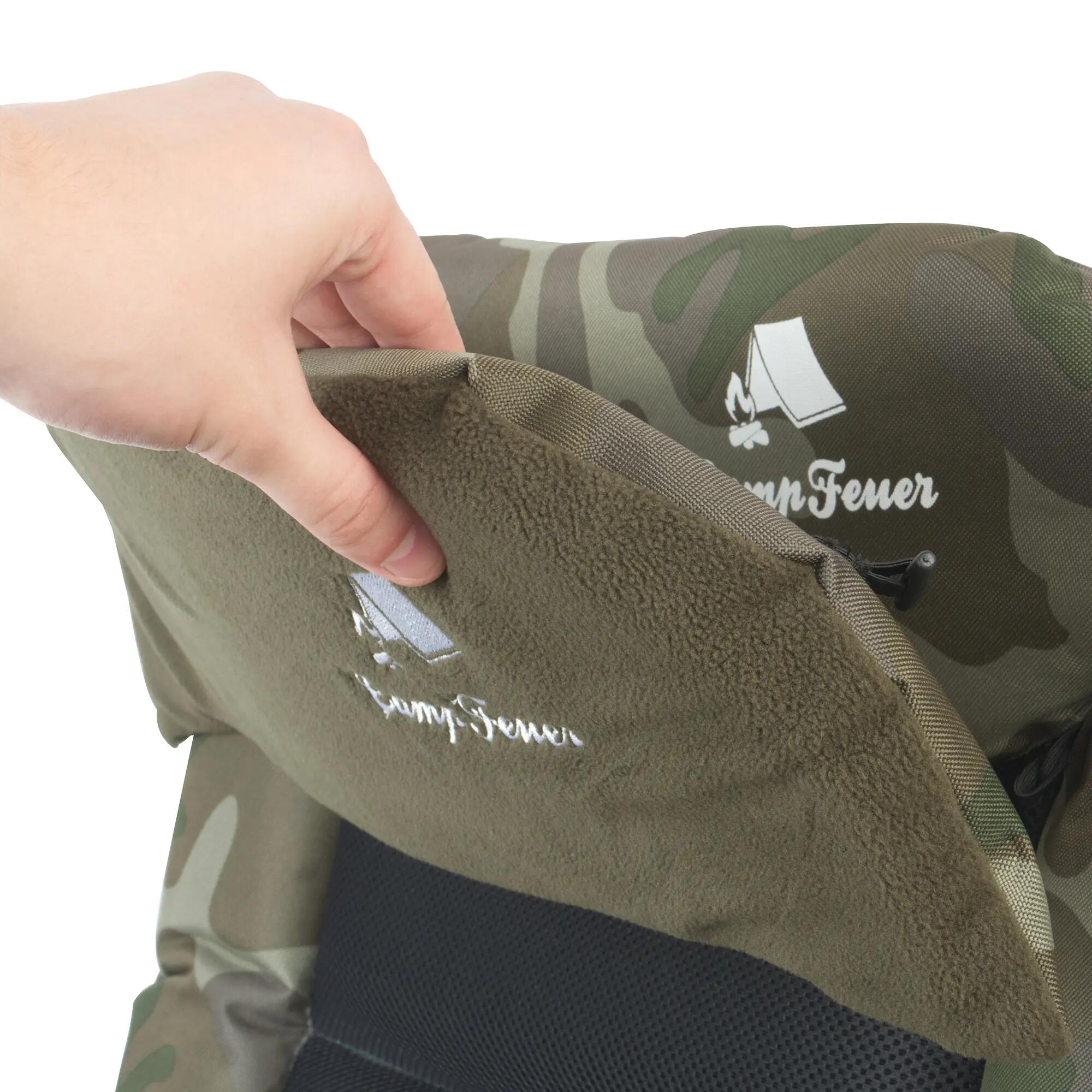 Angelstuhl, Camouflage olivgrün, Höhenverstellbarer und Faltbarer Campingstuhl 7/10