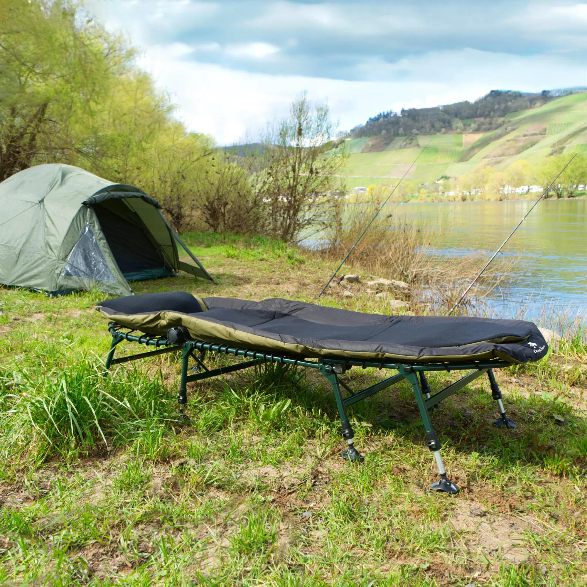 Karpfenliege XXL | 210 x 85 x 45-60 cm | Komfortable Liege für den Angelausflug 2/9