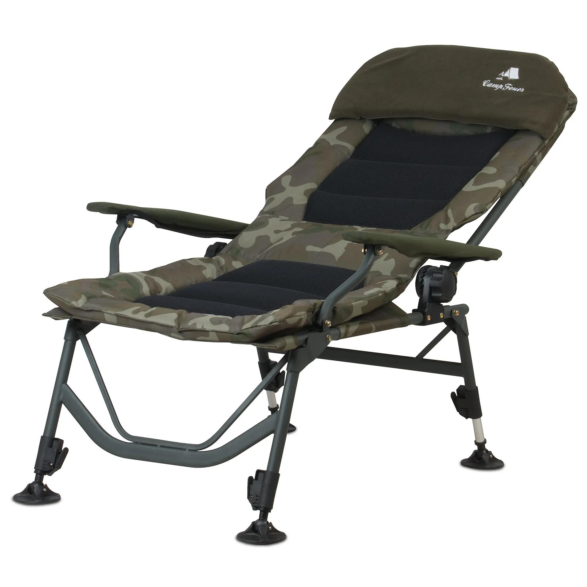Angelstuhl, Camouflage olivgrün, Höhenverstellbarer und Faltbarer Campingstuhl 5/10