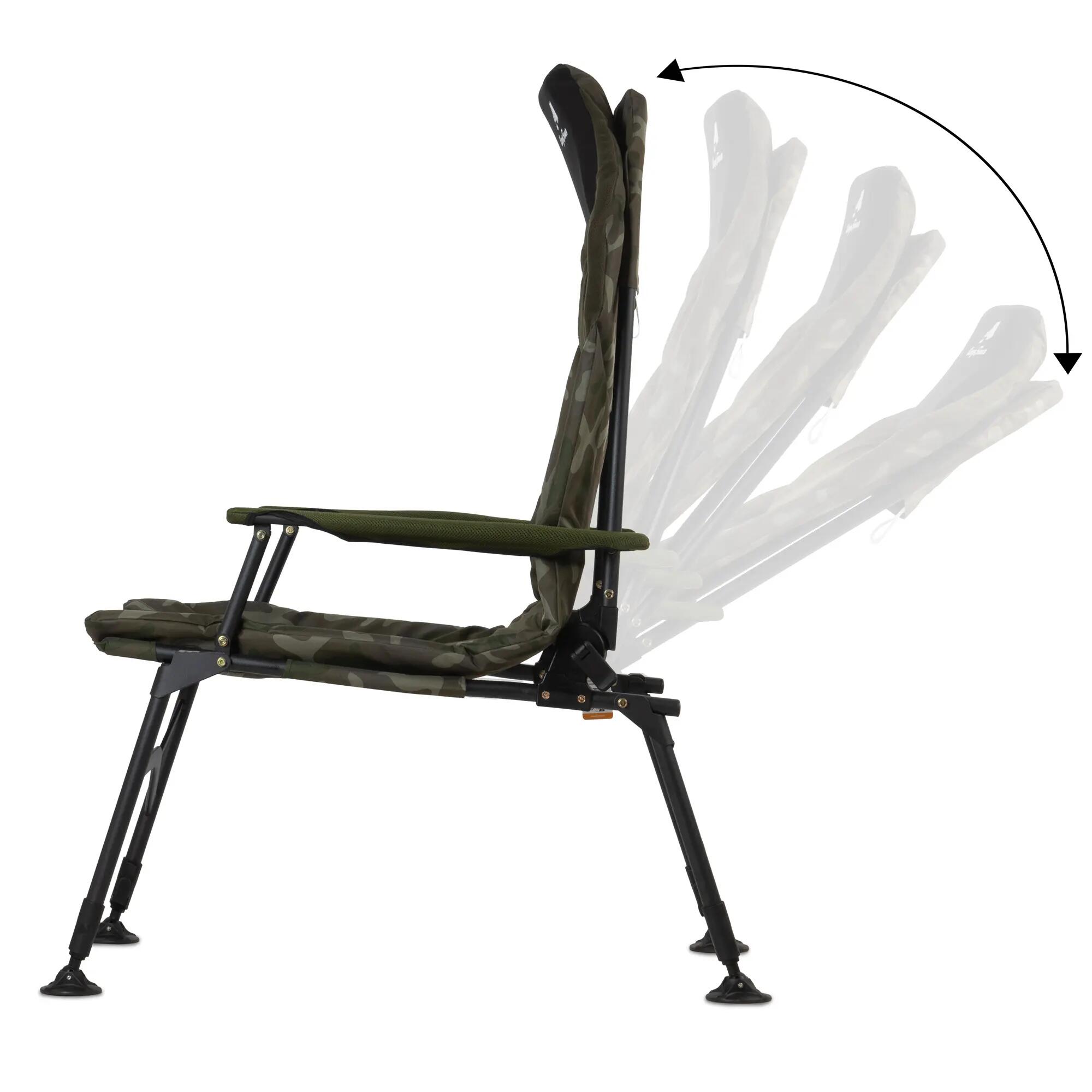 Angelstuhl, Camouflage olivgrün, Höhenverstellbarer und Faltbarer Campingstuhl 4/10