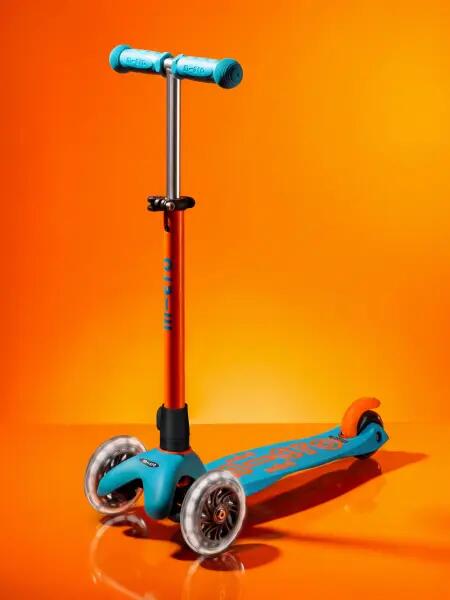 Trottinette enfant 3 roues - Mini  Deluxe Néon LED - Sunset Orange 2/7
