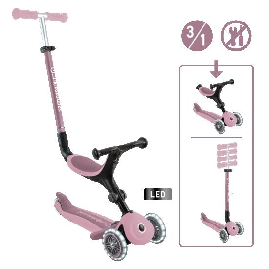 Trottinette évolutive GO-UP ACTIVE LIGHTS ESSENTIAL - Rose Berry