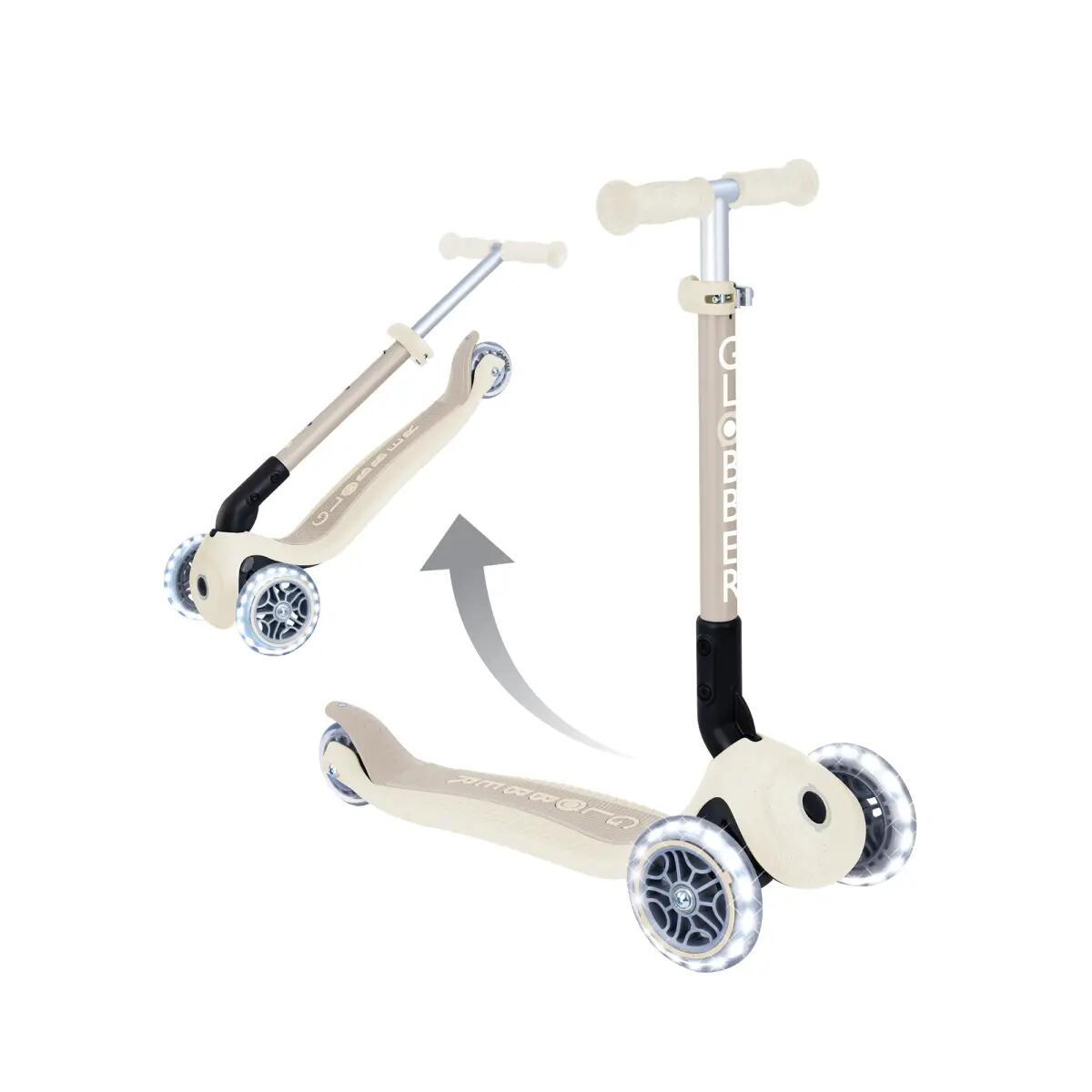 Trottinette 3 roues JUNIOR FOLDABLE LIGHTS ESSENTIAL - Beige coconut 2/14
