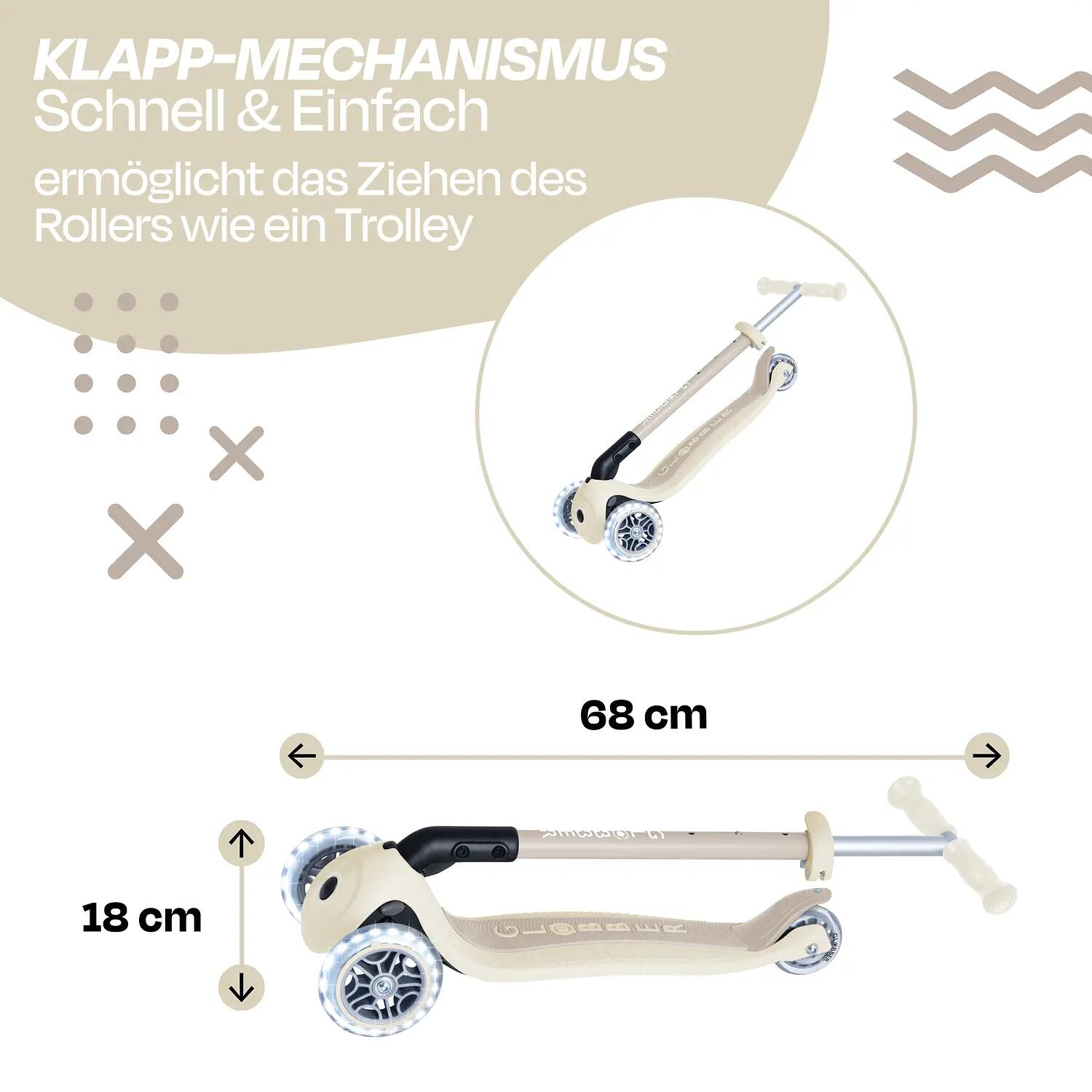 GLOBBER PRIMO FOLDABLE LIGHTS EC kokos weiß, mit Leuchtrollen 3/14