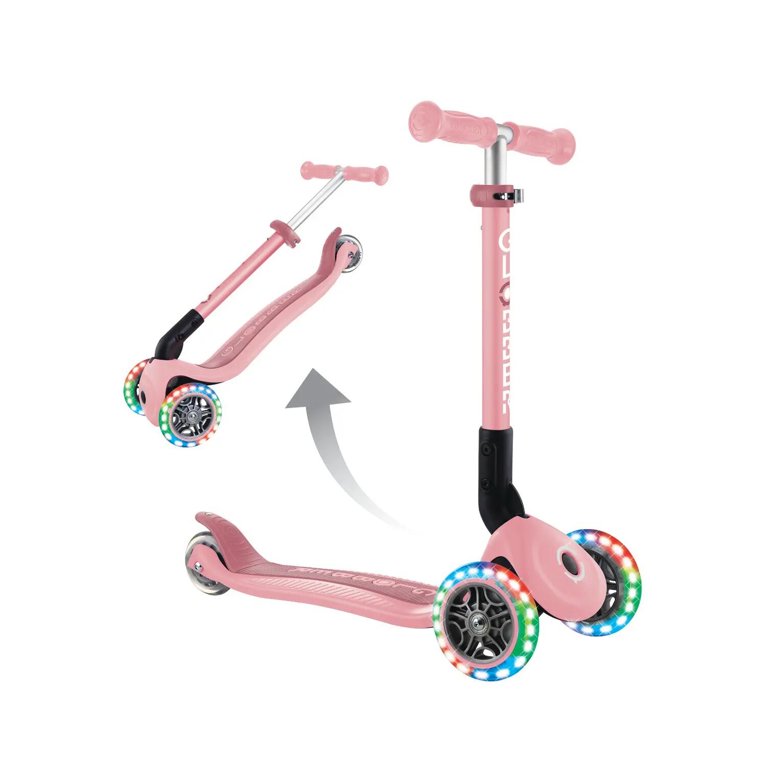 GLOBBER JUNIOR FOLDABLE LIGHTS pastellrosa, mit Leuchtrollen 3/15