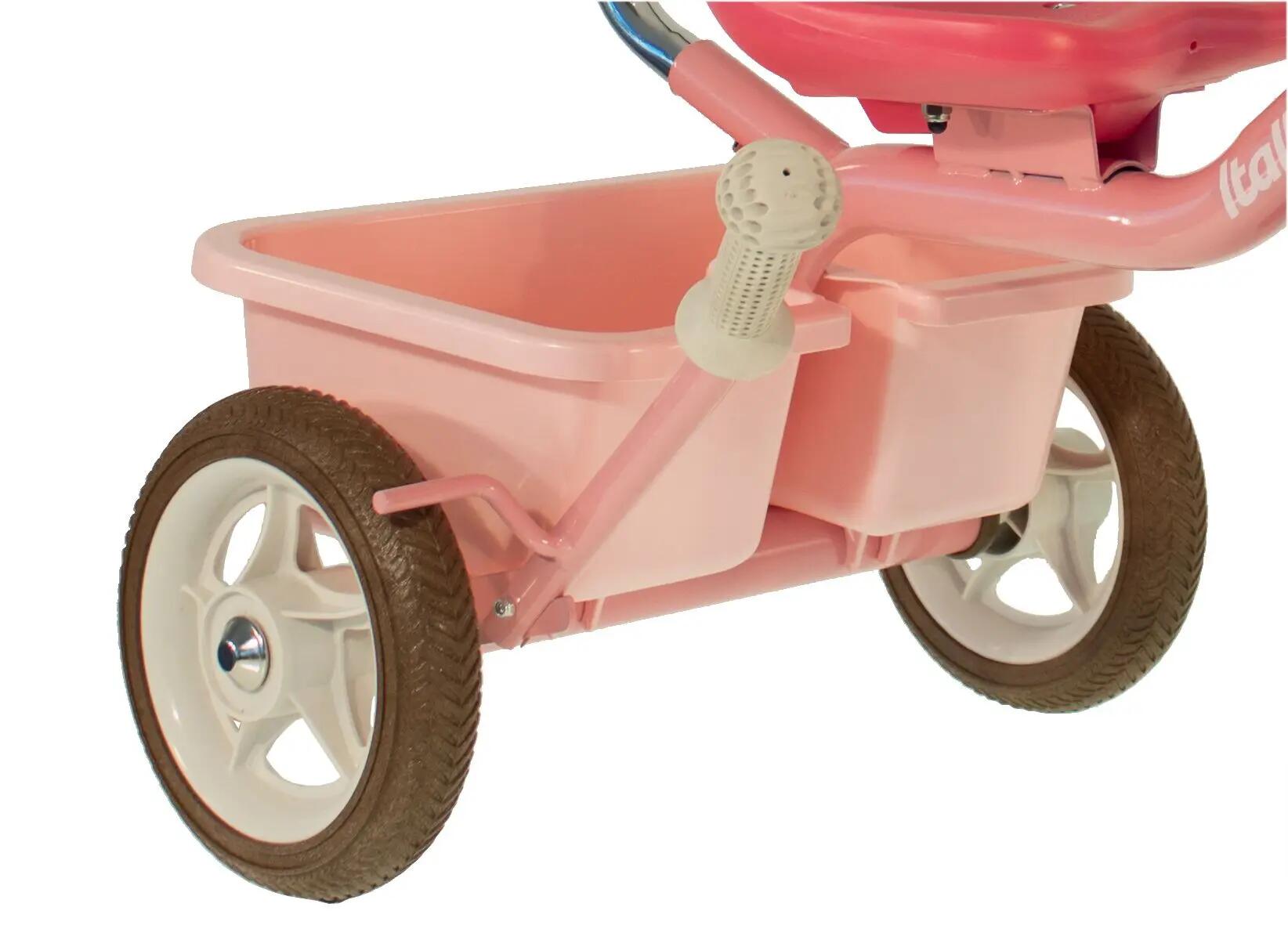 Italtrike Passenger Triciclo con maniglione 10 pollici Rose Garden Rosa 5/5