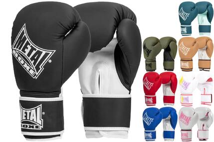 Gants de boxe, Entraînement - MB200, Metal Boxe - 16 Oz - Bleu canard - Cuir PU