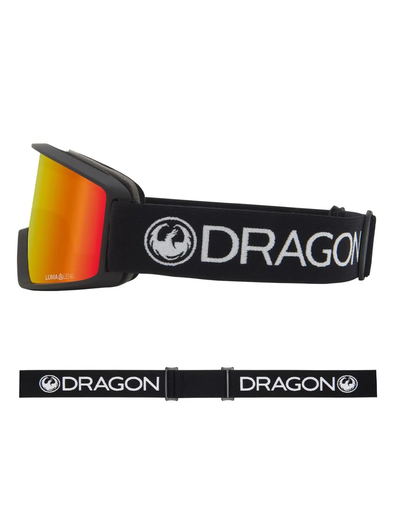 Dragon DXT OTG Schneebrille – schwarze Lumalens rote ionisierte Linse 4/5