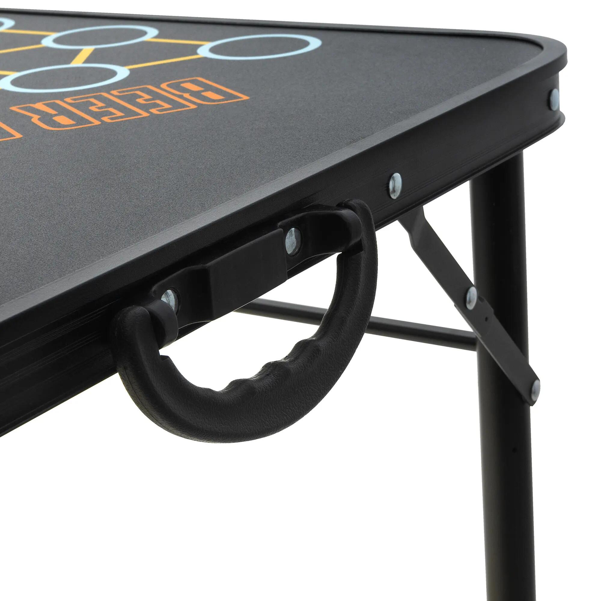 Bierpong Tisch, Klappbarer 6 in 1 Party Multigame Tisch, Trinkspiel Tisch 8/8