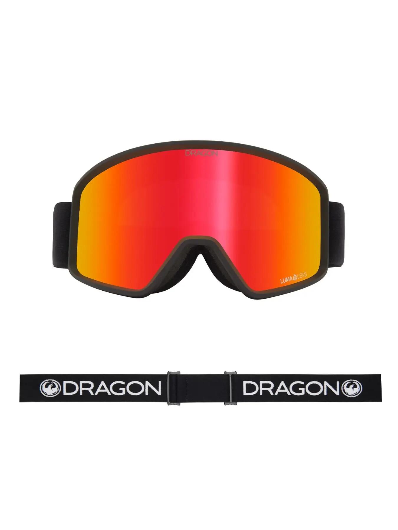 Dragon DXT OTG Schneebrille – schwarze Lumalens rote ionisierte Linse 2/5