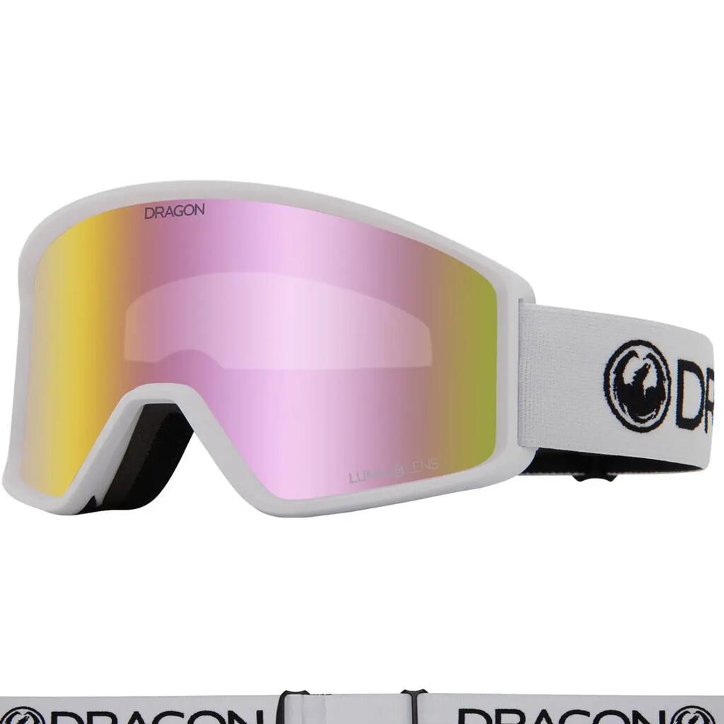 Dragon DXT OTG Snow Goggles - White Lumalens Pink Ionized Lens