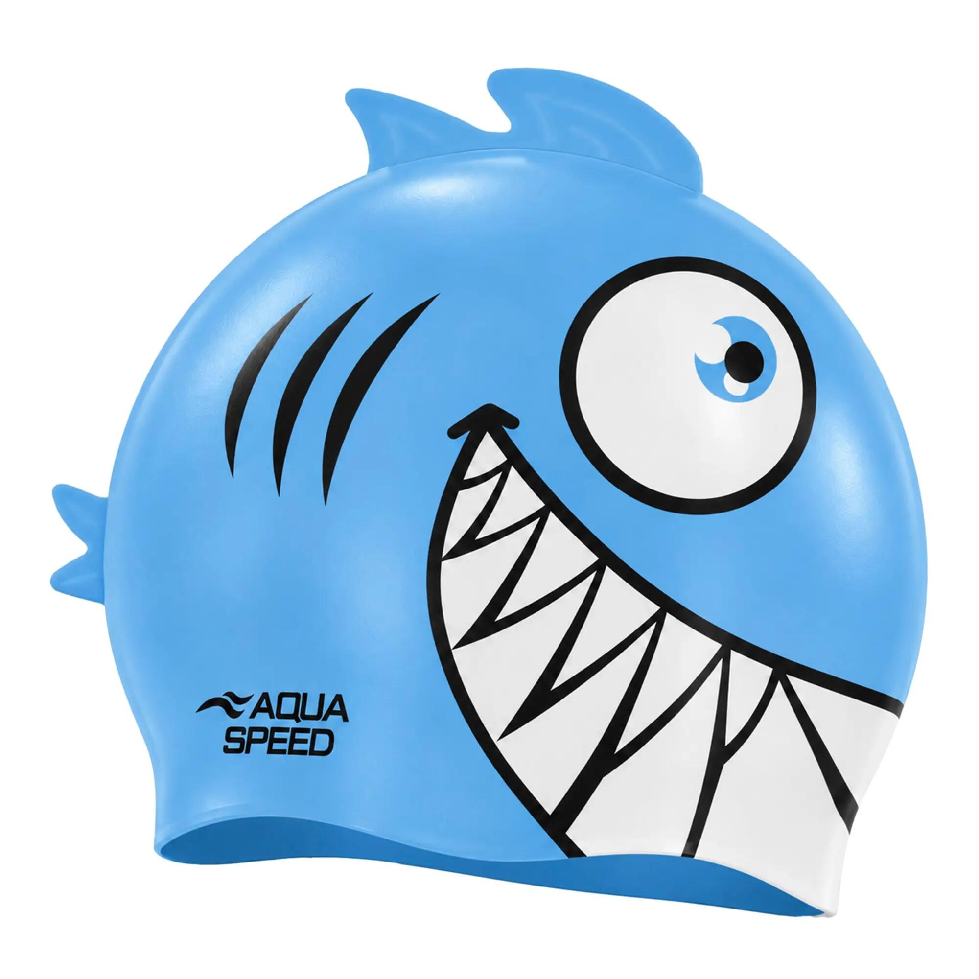 Aqua Speed - Czepek pływacki silikonowy dziecięcy Pirania 3D 2/3
