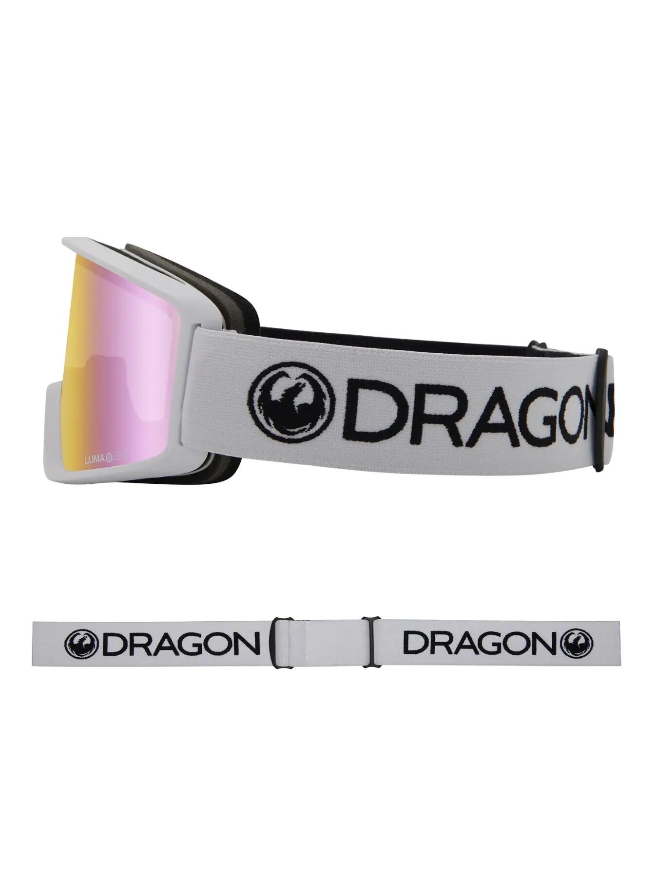Dragon DXT OTG Schneebrille – weiße Lumalens rosa ionisierte Linse 3/5