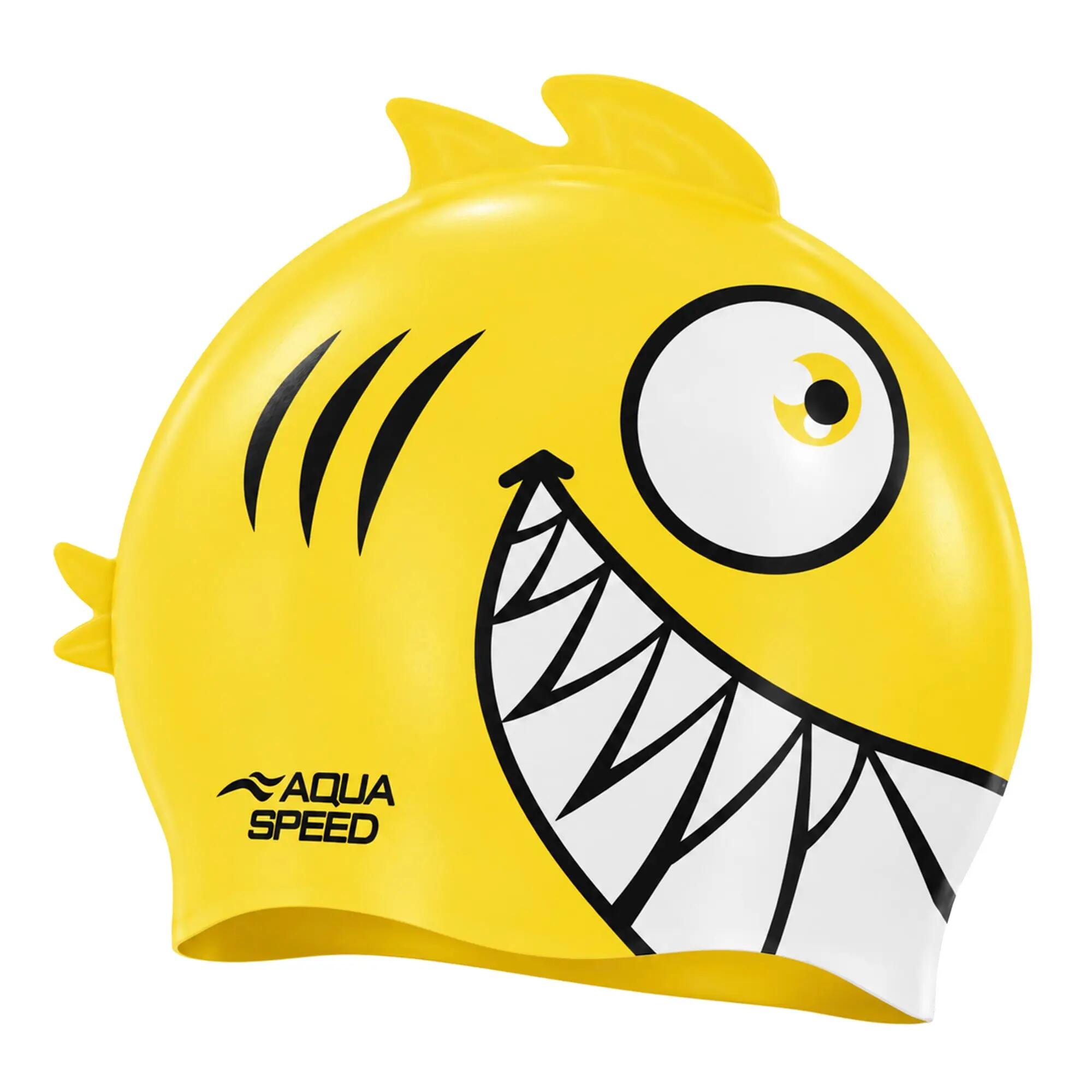 Aqua Speed - Bonnet Natation Enfants Piranha Silicone 3D Confortable 2/3