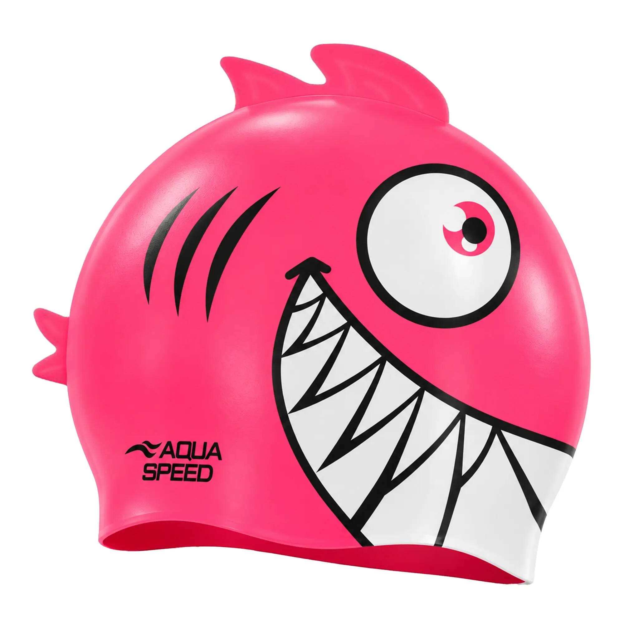 Aqua Speed - Czepek pływacki silikonowy dziecięcy Pirania 3D 2/3