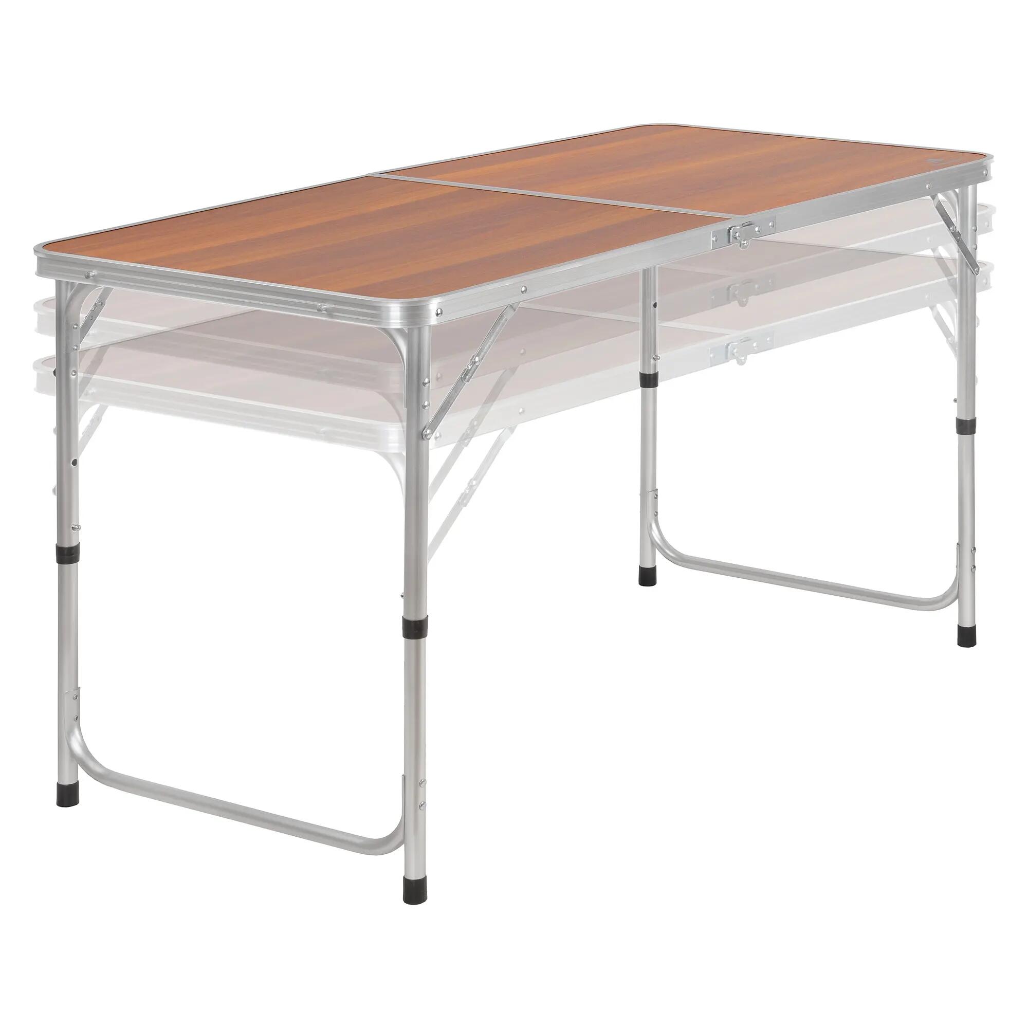 Aluminium Campingtisch für 6 Personen, 120 x 60 cm Gartentisch faltbar Falttisch 4/9