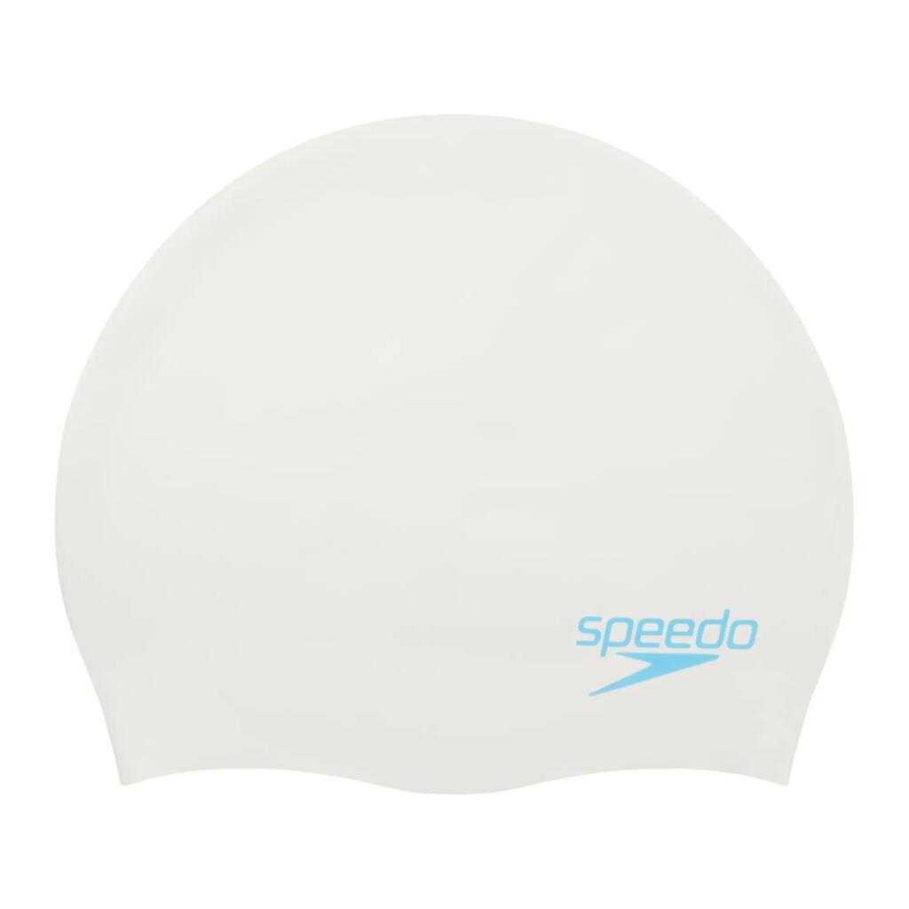 Childrens/Kids Logo Silicone Swim Cap (White)
