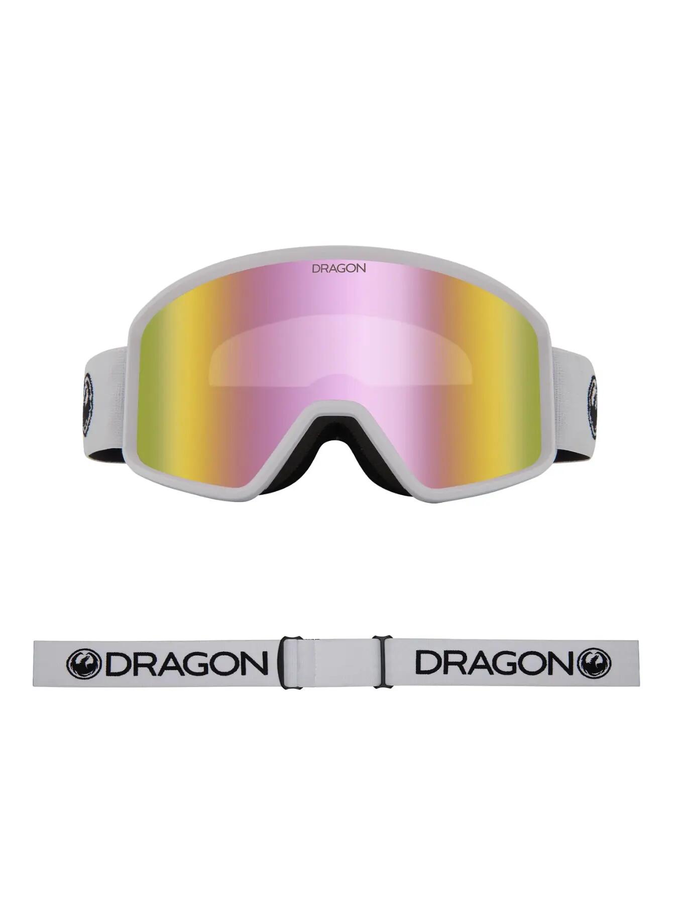 Dragon DXT OTG Schneebrille – weiße Lumalens rosa ionisierte Linse 2/5