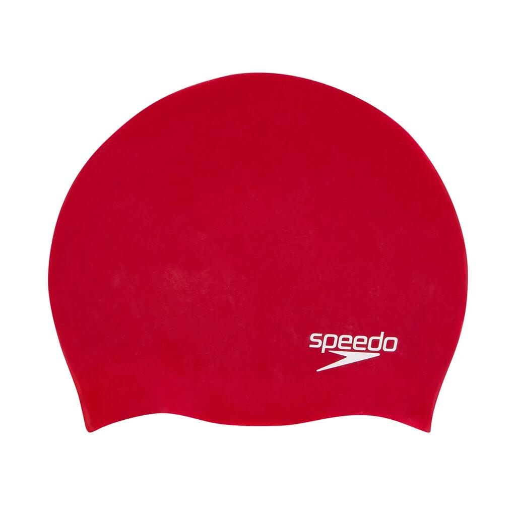 Childrens/Kids Logo Moulded Swim Cap (Red)