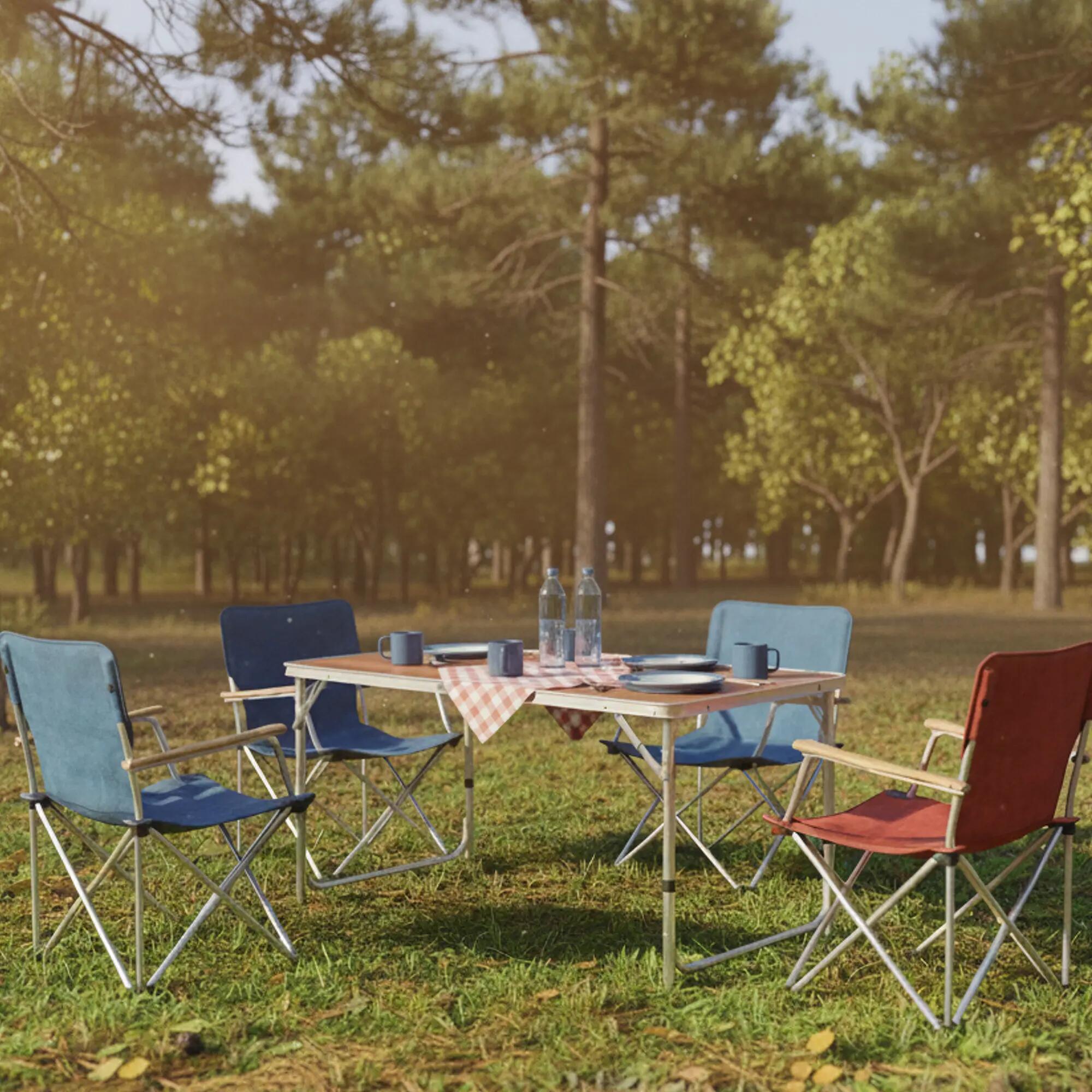 Aluminium Campingtisch für 6 Personen, 120 x 60 cm Gartentisch faltbar Falttisch 2/9
