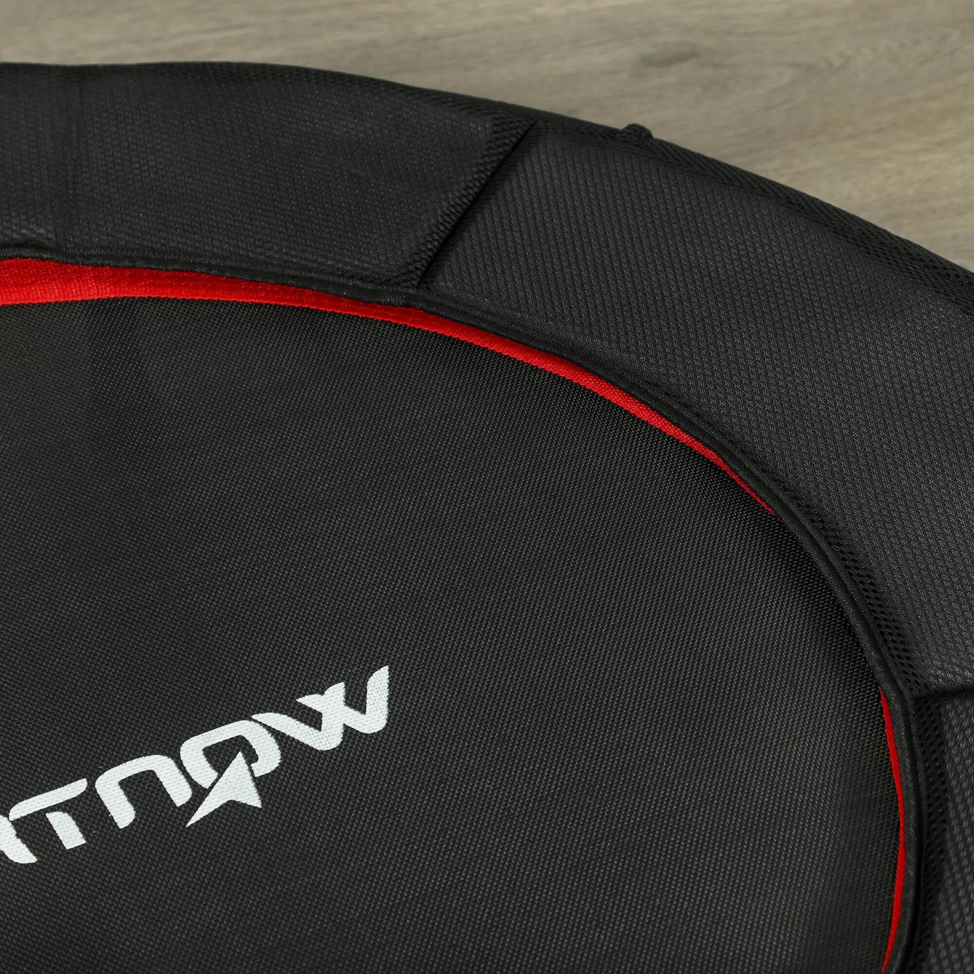 Trampolín fitness plegable 102 cm SPORTNOW Negro y Rojo 5/7